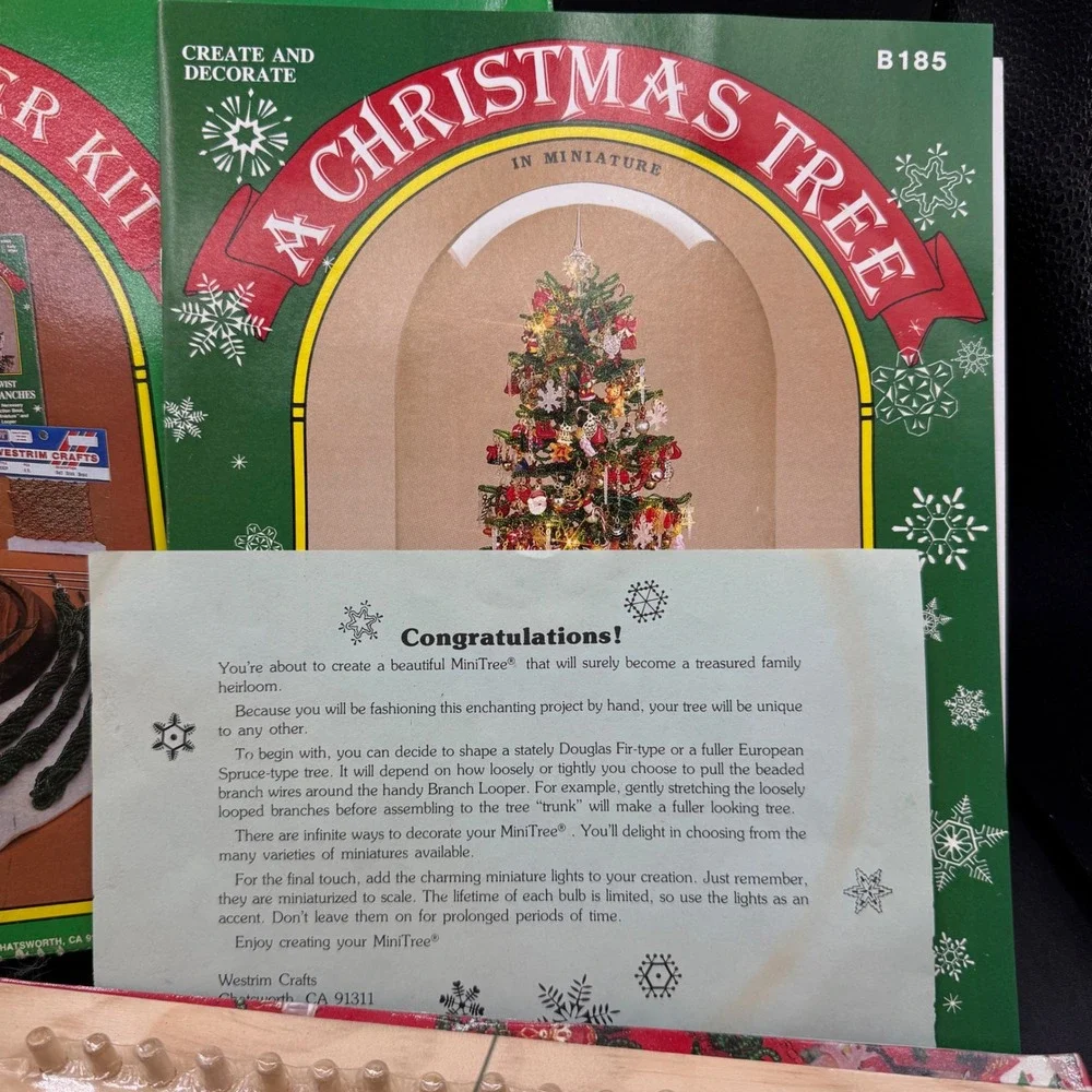 Vintage Westrim Crafts Mini Tree Starter Kit Christmas DIY Green Beaded w/ Stand - Picture 8 of 12